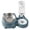 Dark Blue, variant on Automatic Refilling Pet Bowl 2-in-1 Water Dispenser and Feeder, Slanted Mouth Elevated Food Station with Stainless Steel Bowl, No-Spill Floating Disk for Indoor Cats and Dogs