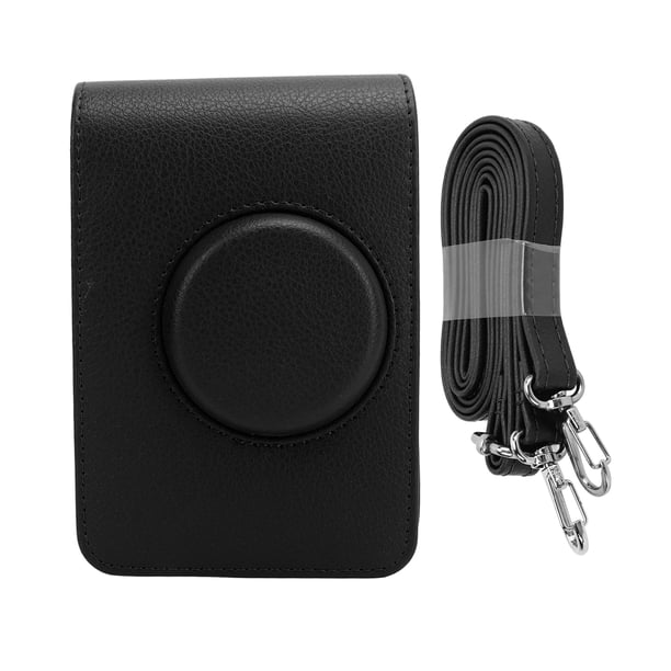 Bolsa para cámara retro, funda de piel sintética con correa ajustable y forro suave, funda protectora para cámara Mini EVO, color negro.