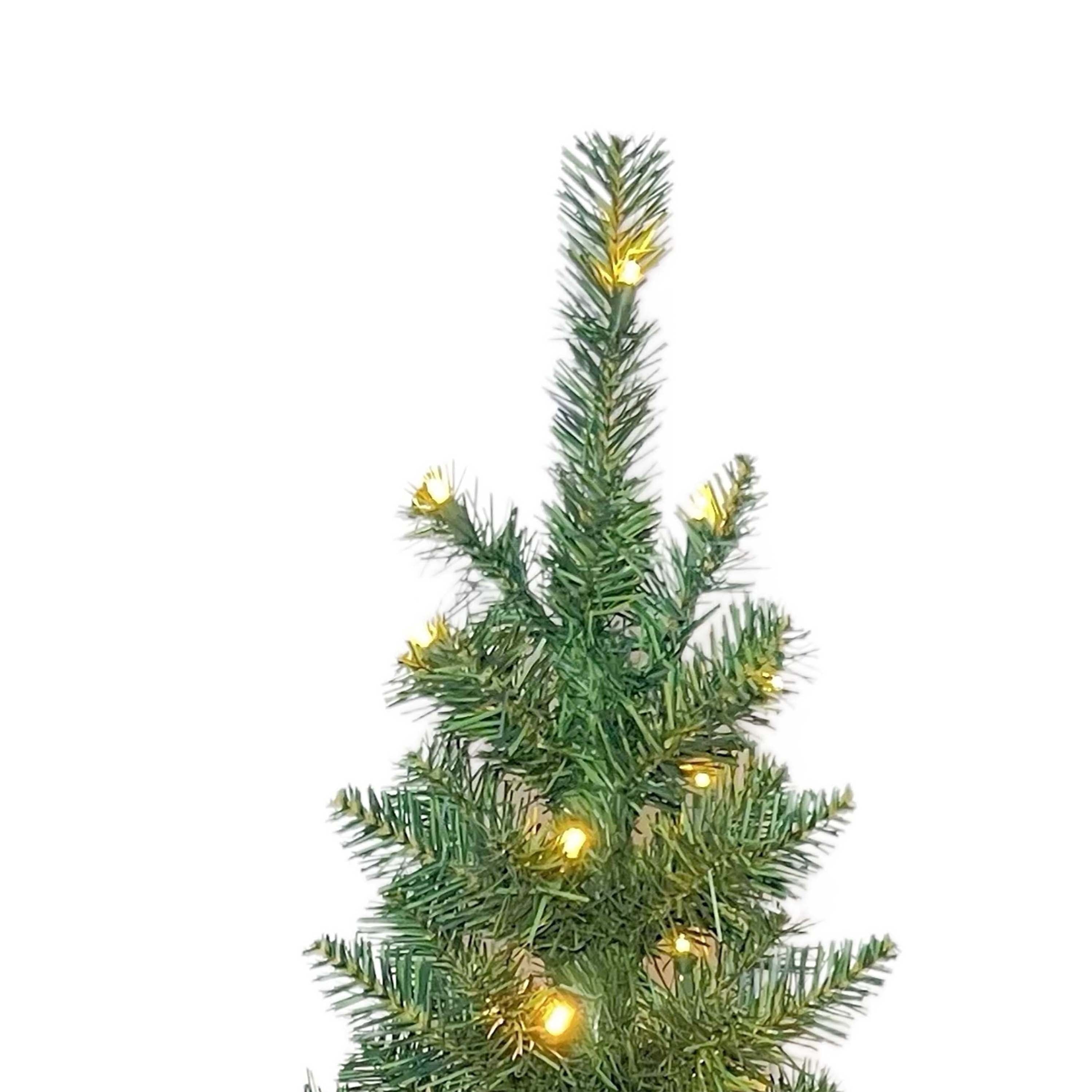 3.5' Pre-Lit Green Artificial Porch Christmas Trees with 35 Warm White LED Lights, 2 Count, by Holiday Time