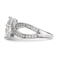 thumbnail image 2 of White Sterling Silver Ring Band Fashion Open Back Cubic Zirconia CZ Round Clear, 2 of 3