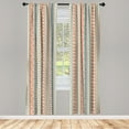 thumbnail image 3 of Ambesonne African Curtains, Folk Borders, Pair of 28"x63", Orange Blue Pale Yellow, 3 of 5