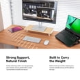 thumbnail image 4 of Incipio Wooden Monitor Riser Stand, 20" inch Desk Shelf with Non-Slip Legs, Ergonomic Screen Elevation, Space-Saving Desktop Organizer for Home Office, Holds up to 30 lbs-Oak, 4 of 11