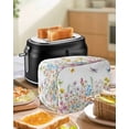 thumbnail image 4 of Wildflowers Small Toaster Cover 2 Slice, Kitchen Appliance Covers, Farmhouse Country Dragonfly Butterfly Floral Toaster Oven Cover with Loop, Bread Machine Cover Polyester Dust Cover Protection, 4 of 4