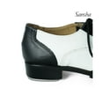 thumbnail image 3 of SANSHA T-BOJANGO TA88Lco Unisex Oxford Tap Shoes with Metal Taps & Leather Sole, Black-White, Size 18 M, 3 of 6