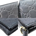 thumbnail image 6 of Pre-Owned Gucci Business Card Holder/Card Case 323401 Shimmer Leather Black Holder... (Good), 6 of 11