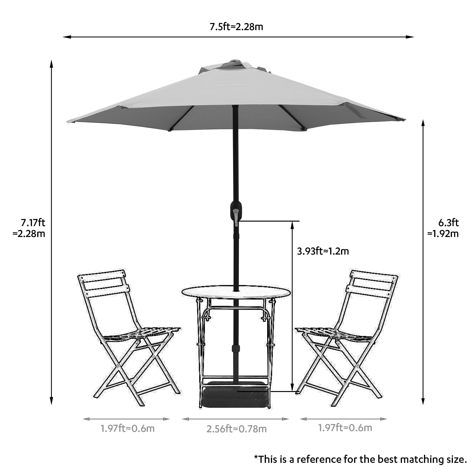 Maypex 7.5ft Aqua Hexagon Outdoor Market Patio Umbrella, UV Resistant