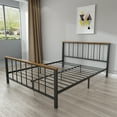 Queen Bed Frame with Headboard, Sturdy Queen Metal Bed Frame No Box