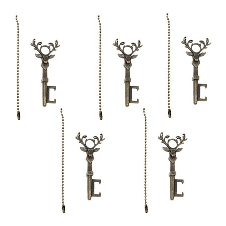 

5 Sets Bronze Christmas Beer Bottle Opener Tag Cards Sets Creative Deer Head Jar Opener Vintage Party Lid Remover with Connected Chain