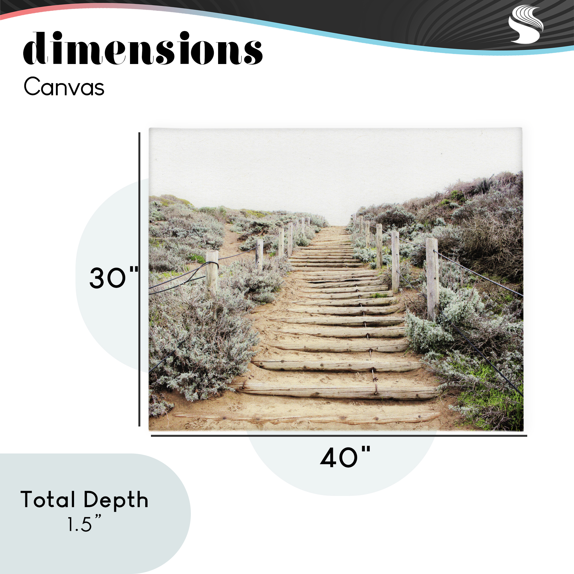 Wooden Stairway to Heaven Canvas Wall Art, design by Leah Noel Art
