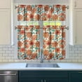 thumbnail image 2 of 3-Piece Sunflower Kitchen Curtain Set - Ruffled Valance and Tier Curtains with Rod Pocket, Fresh Floral Pattern for Farmhouse Kitchen Windows Decor, 54"x18" + 27.5"x36"x2, 2 of 5