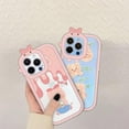 thumbnail image 4 of Cute Cartoon Piggy Phone Case with Bow Knot Cutie Camera Frame Lens Protection, Shockproof Soft Case for iPhone 11, 4 of 7