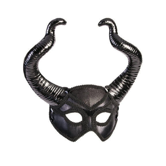 Adult's Mythical Creature Faun Black Masquarade Mask Costume Accessory