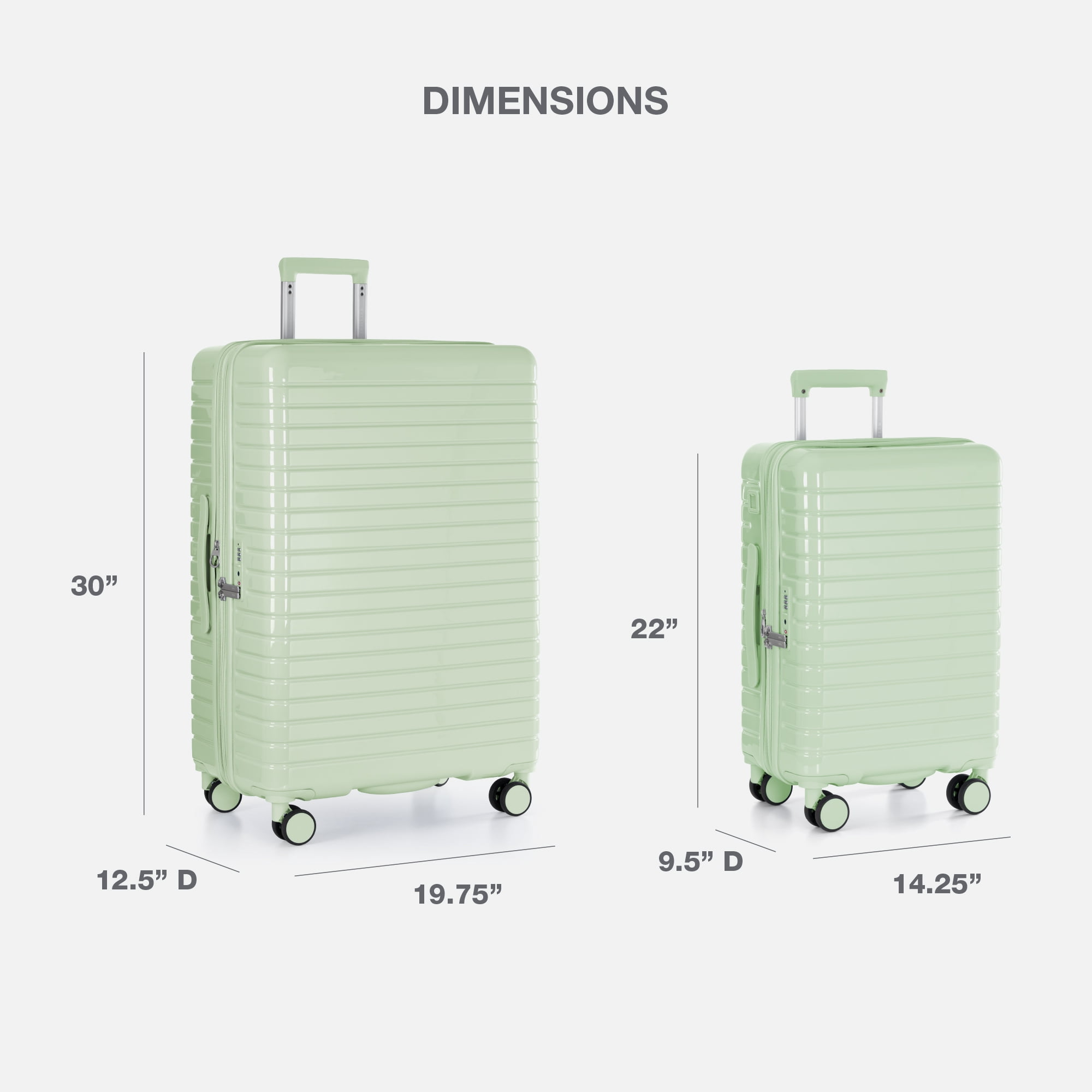 U.S. Traveler Citrine Hardside Spinner Luggage, Mint, 30" Checked Large