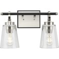 thumbnail image 3 of Cassell Collection Two-Light Brushed Nickel Matte Black Luxe Industrial Bath & Vanity Light, 3 of 13