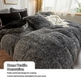 thumbnail image 2 of LIFEREVO Pack of 2 Shaggy Plush Faux Fur Throw Pillow Covers, Fuzzy Decorative Pillow Case, Luxury Home Decor Square Soft Cushion Cover for Sofa Bedroom Car (Ombre Black, 18"x18"), 2 of 6