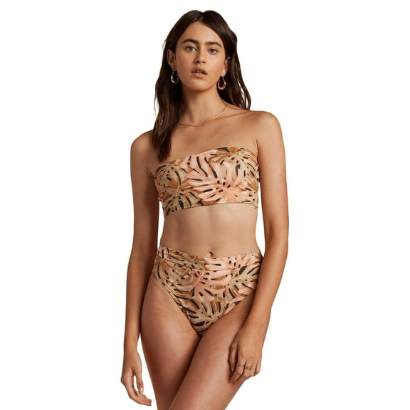 Billabong Hula Palm Rise Bikini Bottom Grey Large