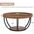 thumbnail image 2 of Tribesigns Table Basse Ronde, Table Basse Industrielle à 2 Niveaux en Forme de Cercle avec Étagères de Rangement, Table Centrale Moderne de 31,7 Pouces en Bois pour Salon, Bureau à Domicile, Brun Rustique, 2 of 9