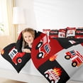 thumbnail image 4 of Castle Fairy Kids Kawaii Fire Truck Full Size Comforter Sets,Geometric Plaid Bedding Sets, 4 of 8