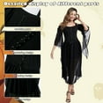 thumbnail image 4 of RTOPDS Medieval Dress for Women,Renaissance Witch Vintage Gothic Dress with Trumpet Sleeves for Halloween Party (S), 4 of 6