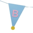 thumbnail image 3 of Banderín Triángulo Sombrero Florales Pancarta Deocraciónes Fiestas Tela Azul BLESIY Feliz cumpleaños Banderín Banner, 3 of 8