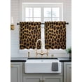 thumbnail image 2 of Leopard Tier Curtains 24 Inch Length, Sheer Curtains for Bedroom Living Room Window Brown Vintage Leopard Print Rod Pocket Voile Drapes Kitchen Curtains Small Half Window 27.5"x24" 2 Panels, 2 of 6