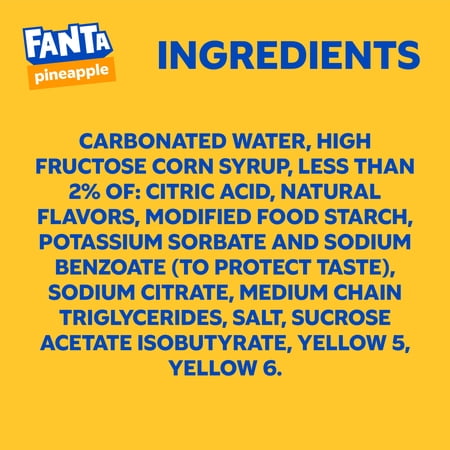 Fanta Pineapple Soda Pop Bottles, 12 fl oz, 6 Pack