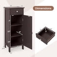 thumbnail image 3 of ZOPan Floor Storage Cabinet, Multifunctional Freestanding Bathroom Storage Cabinet with 2 Adjustable Shelves, Ideal for Bathroom, Living Room, 14 x 12 x 34.5 inches (Brown), 3 of 18