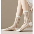 thumbnail image 5 of YooGuoGuo 5 Pack Cute Floral Patterned Ruffle Cotton Ankle Socks Cottagecore Breathable Crew Socks Fairy Grunge Preppy Socks, 5 of 7