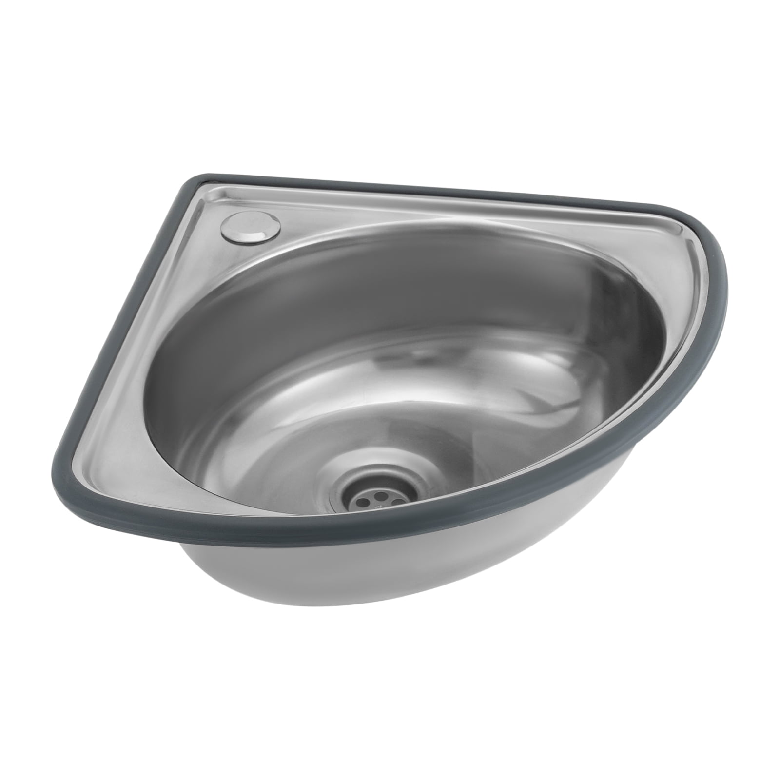 Wildnix Stainless Steel Bathroom Sink with Unique Fan-Shaped Design, Modern Industrial Style, Anti-Rust, Space-Saving, Round Single Bowl for Bathroom or Kitchen Use