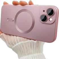 ELEHOLD Soft Shockproof Case for iPhone 15 6.1",Camera Lens Protector MagSafe Compatible Anti-Fingerprint Anti-Scratch Protective Shell iPhone 15 Silicone Cover,Pink