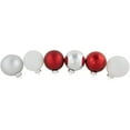 thumbnail image 3 of Northlight 72ct Red, Silver and White Shiny and Matte Glass Ball Christmas Ornaments 3.25-4", 3 of 7