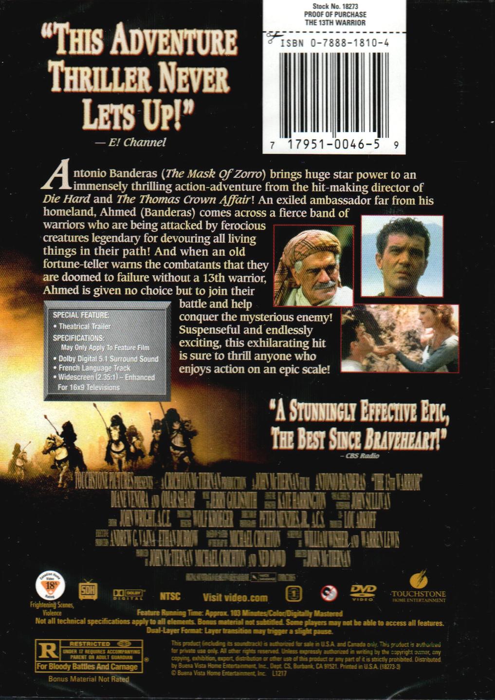 The 13th Warrior (DVD), Mill Creek, Action & Adventure - image 2 of 2