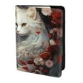 thumbnail image 2 of Pofeuu Flower Cat Couple Print Travel Document Organizer Passport Holder Men Women for Family (6.5 in x 4.5 in),Wallet Holder Credit Card Clutch Bag Case, 2 of 5