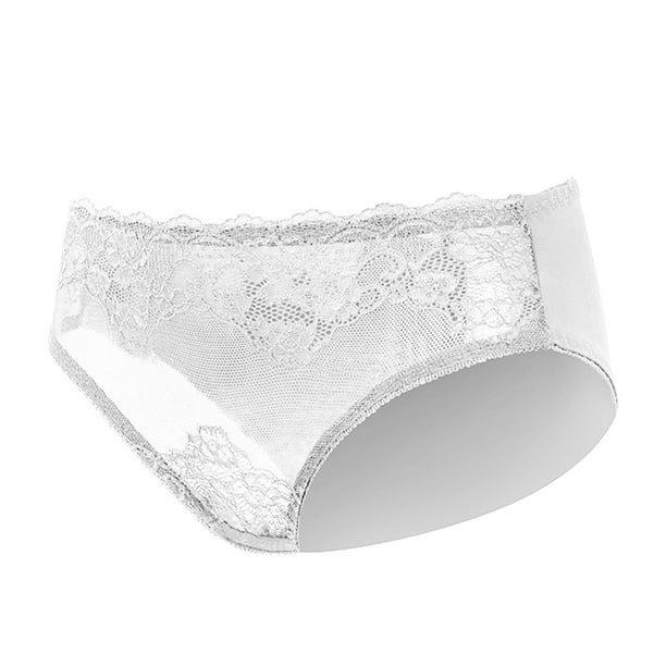 Gibobby Calzones de encaje para mujer Calzoncillos sexis transpirables de medio panel con encaje de algodon ajustados para mujer Blanco M Bodega Aurrera en linea