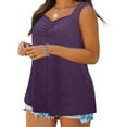 thumbnail image 4 of RQYYD Plus Size Women's Sweetheart Neck Sleeveless T Shirts Solid Color Cotton Soft Tees Loose Fit Tops, 4 of 6