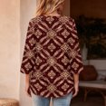 thumbnail image 7 of Womens Floral Print Tops Casual 3/4 Sleeve Tunic Shirts Loose Fit Crew Neck Blouses Lightweight Spring Summer Tops, 7 of 7