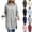 Gray, variant on Women's Long Hooded Sweatshirt Drawstring Long Sleeve Side Split Shirt Fall & Winter Oversized Pullover Tops With Pocket