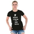 thumbnail image 3 of Keep Calm and Say Boo Halloween Womens Fitted Plus Size Graphic Tee Brisco Brands 2X, 3 of 5