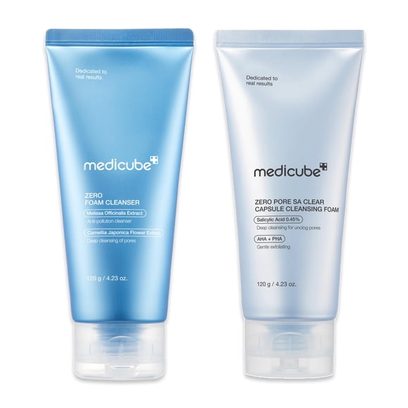 Dúo Limpiador medicube Zero Pore: Limpiador Espumoso Zero Foam + Clear Blue