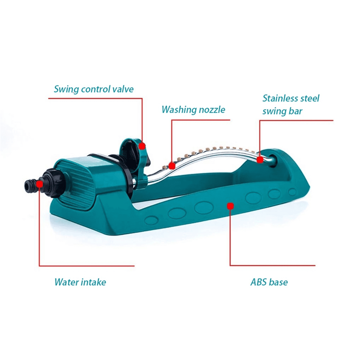 2X Garden Sprinklers Automatic Watering Grass Swing Nozzle Lawn Sprinkler Garden Lawn Forestry Irrigation Watering Tool