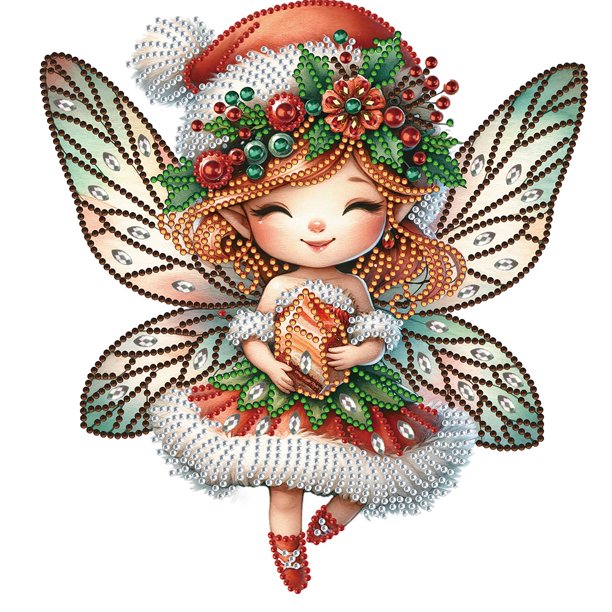 (XD357) Serie Dibujos Animados Ángel Elfo Diamante Parcial Pintura Resina Diamante Con Forma Especial 30x30CM