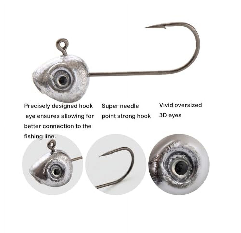 Pack of 20 1/64 1/32 1/10 3/16 oz Lead Jig Heads Fishing Hooks Crappie