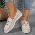 thumbnail image 2 of Rokment Women's Slip on Penny Loafers Oxfords Dress Shoes Fashion Casual Suede Walking Non Slip Work Sneakers for Woman Spring Fall Beige Size 6, 2 of 7