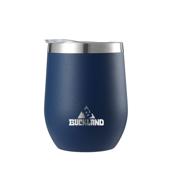 Buckland Adventure Gear 12 oz Stainless Steel Insulated Wine Tumbler, Navy Blue