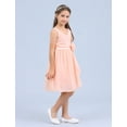thumbnail image 6 of Manyakai Kids Sleeveless Flower Girl Dress V-Neck Ruched Chiffon Wedding Party Formal Ball Gown Coral Pink 14, 6 of 7