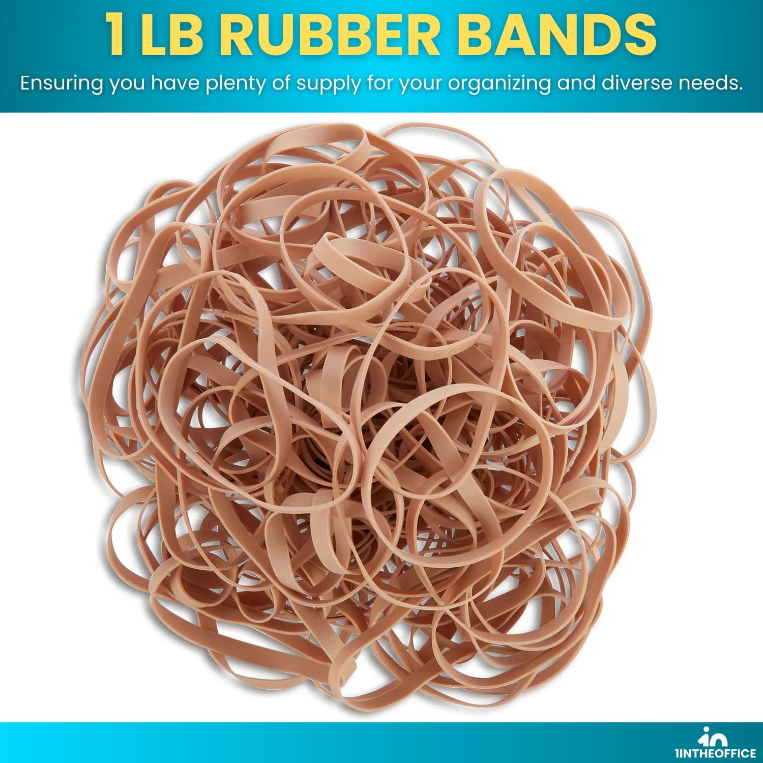1InTheOffice Rubber Bands #64, Thick Rubber Bands, Heavy Duty Rubber Bands, Beige, Size 64, 320 Bands/Pack, 2 Pack