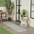 thumbnail image 4 of Nourison Versatile Solid Diamond Indoor Outdoor Flatweave Runner Rug Silver Grey 2' x 6', 4 of 8