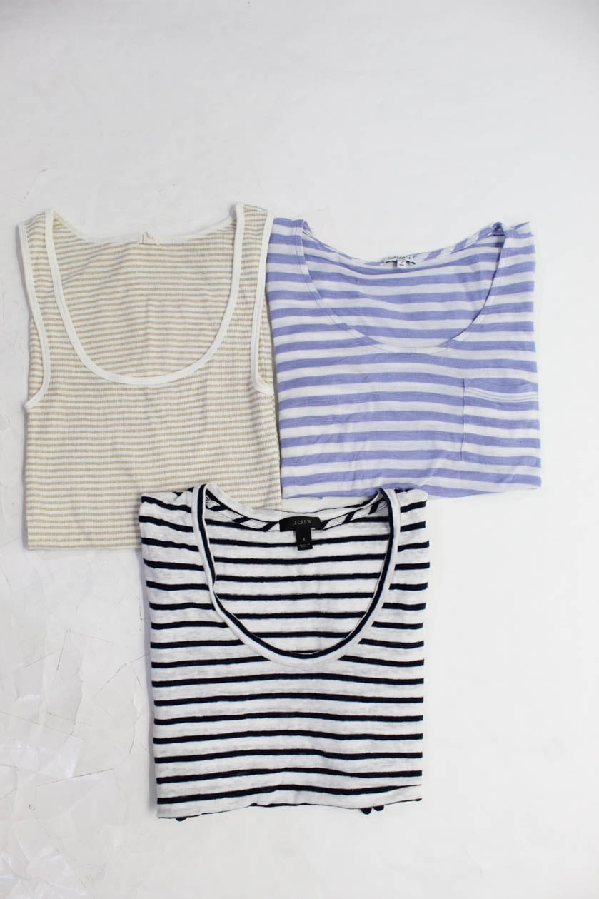 Pre Owned J Crew Splendid Womens Striped Tops Gold White Purple Size Small Lot 3 Walmart Com Walmart Com