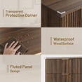 thumbnail image 6 of Aufeile 4 Piece Boho Dresser Set for Bedroom, 6 Drawer Dresser, 5 Drawer Tall Dresser & 2 Nightstands with 3 Drawers & USB Charging, Fluted Wood Bedroom Furniture Set, Walnut, 6 of 17