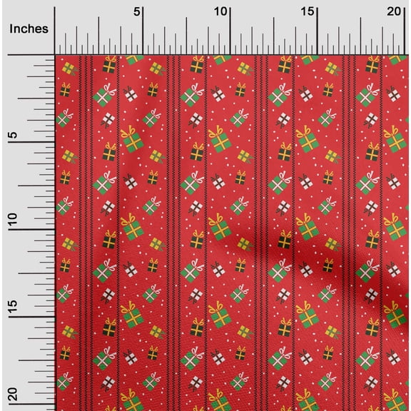 oneOone Velvet Red Fabric Merry Christmas Sewing Fabric By The Yard Printed Diy Clothing Sewing Supplies 58 Inch Wide-D24